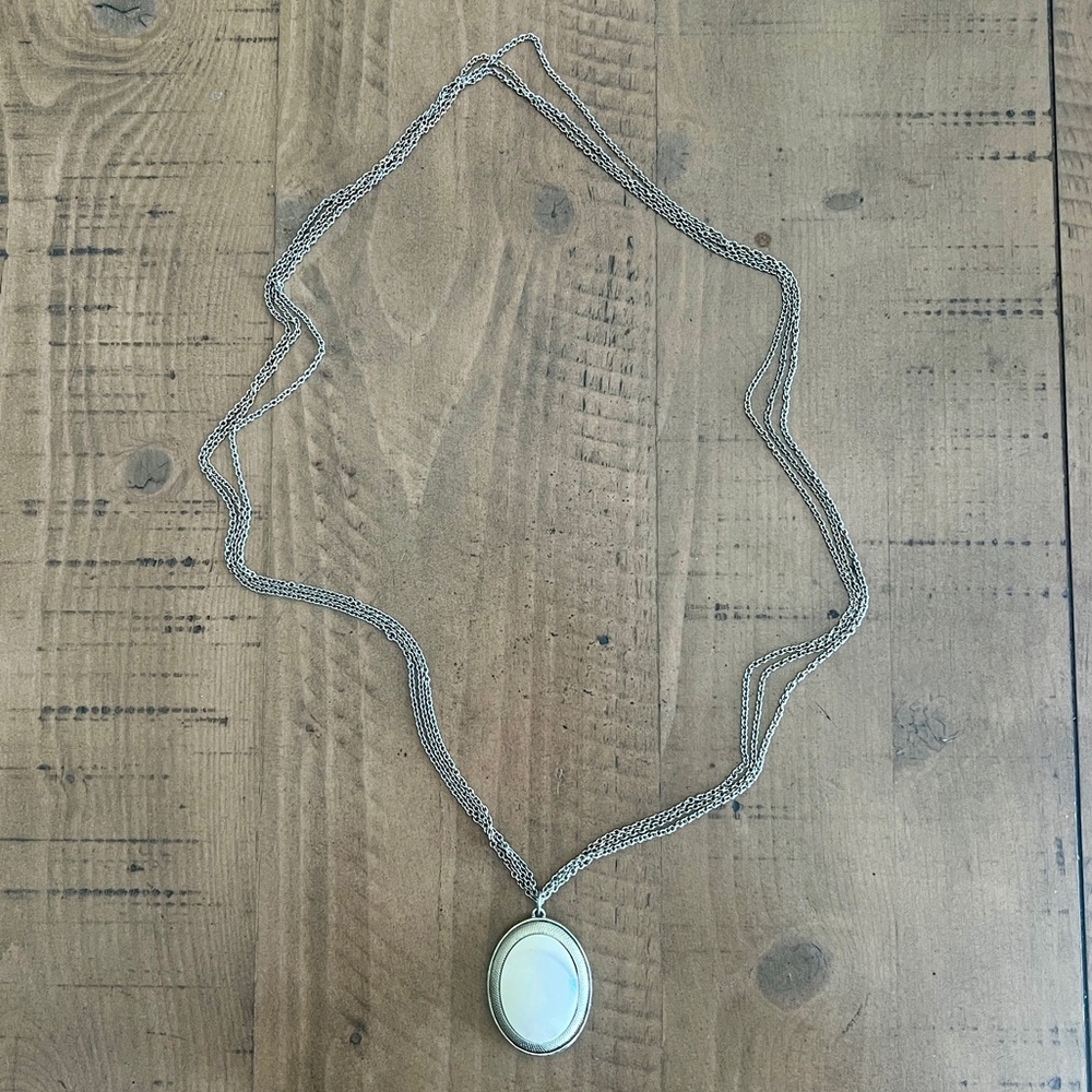 Silver Pendant Long Necklacer